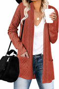 Women's Cable Knit Open Front Cardigan - Lightweight Fall Staple