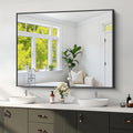 Koonmi Black Framed Bathroom Mirror 36x48 in - Shatterproof HD