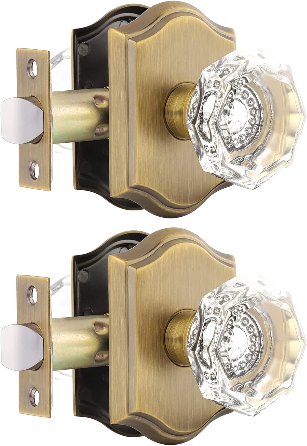 Gobrico Clear Glass Crystal Passage Door Knobs for Interior Use