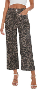 Wide Leg Jeans for Women High Waisted Flare Cropped Pants - Trendy Fit