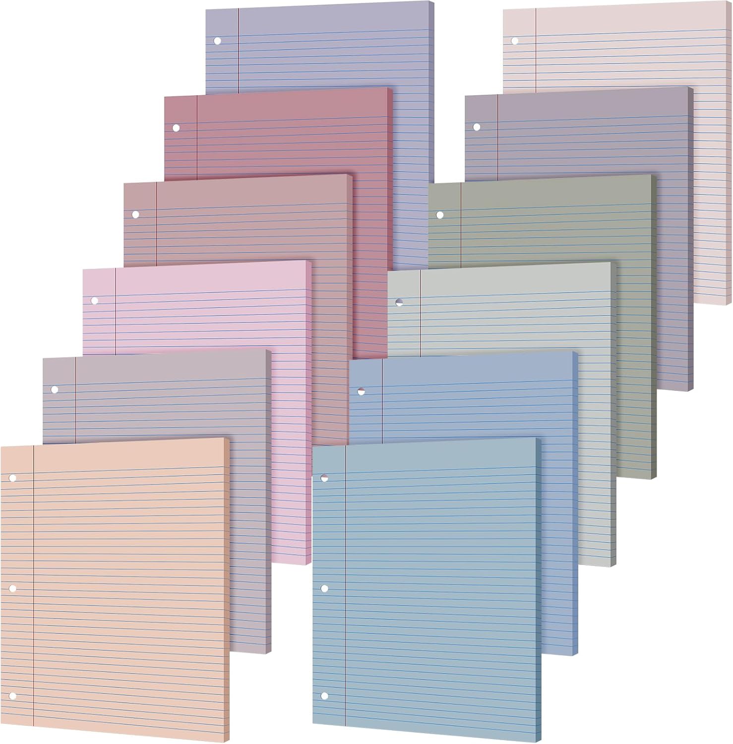 PerKoop 600 Sheets Colored Loose Leaf Paper for Binders