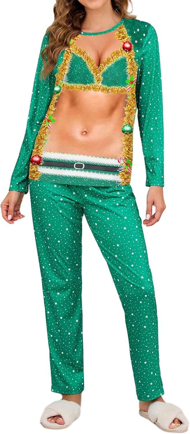 Couple Ugly Christmas Pajamas Set for Fun Holiday Sleepwear