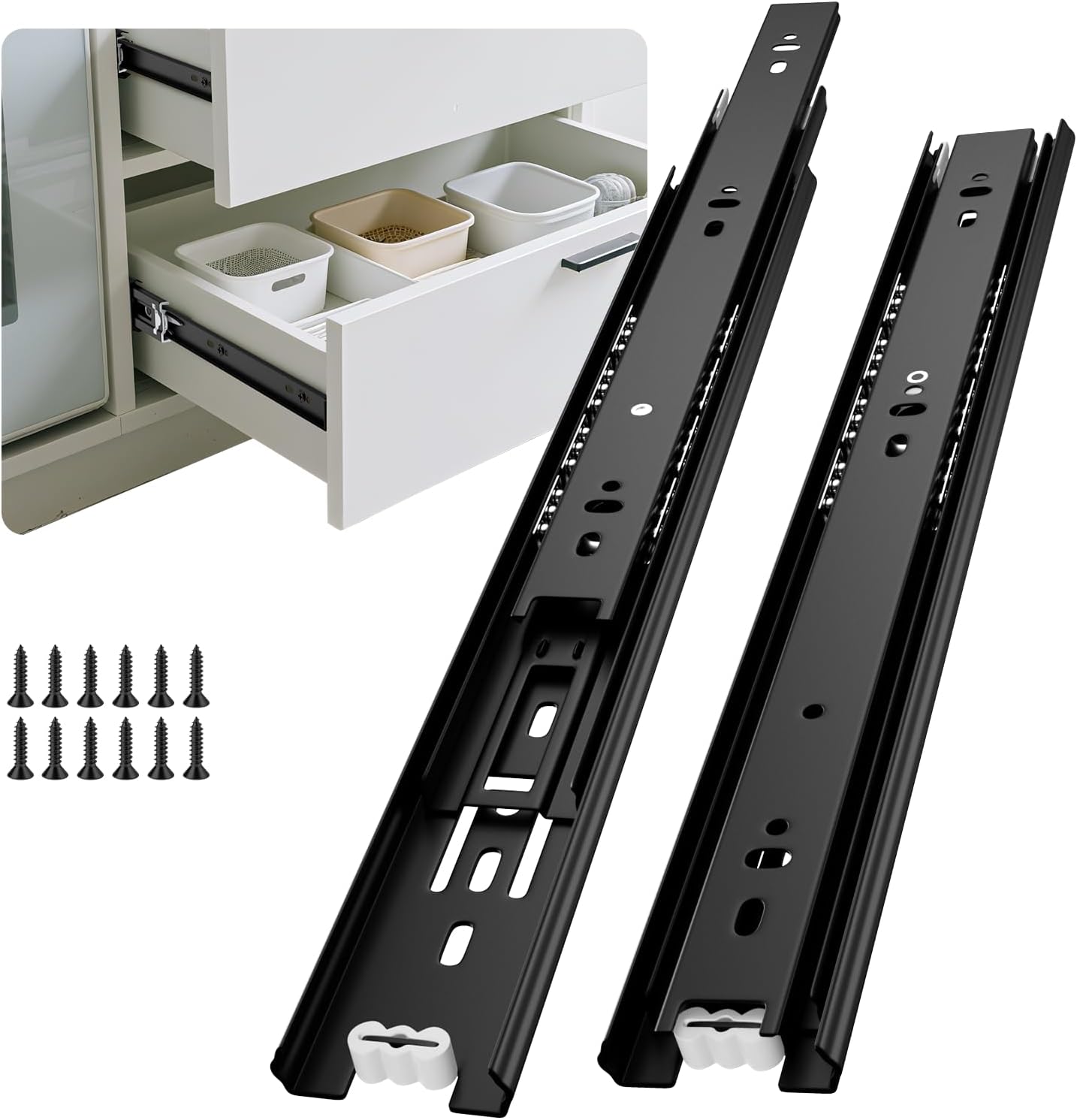 10 Pairs 16 Inch Full Extension Drawer Slides for Heavy Duty Use