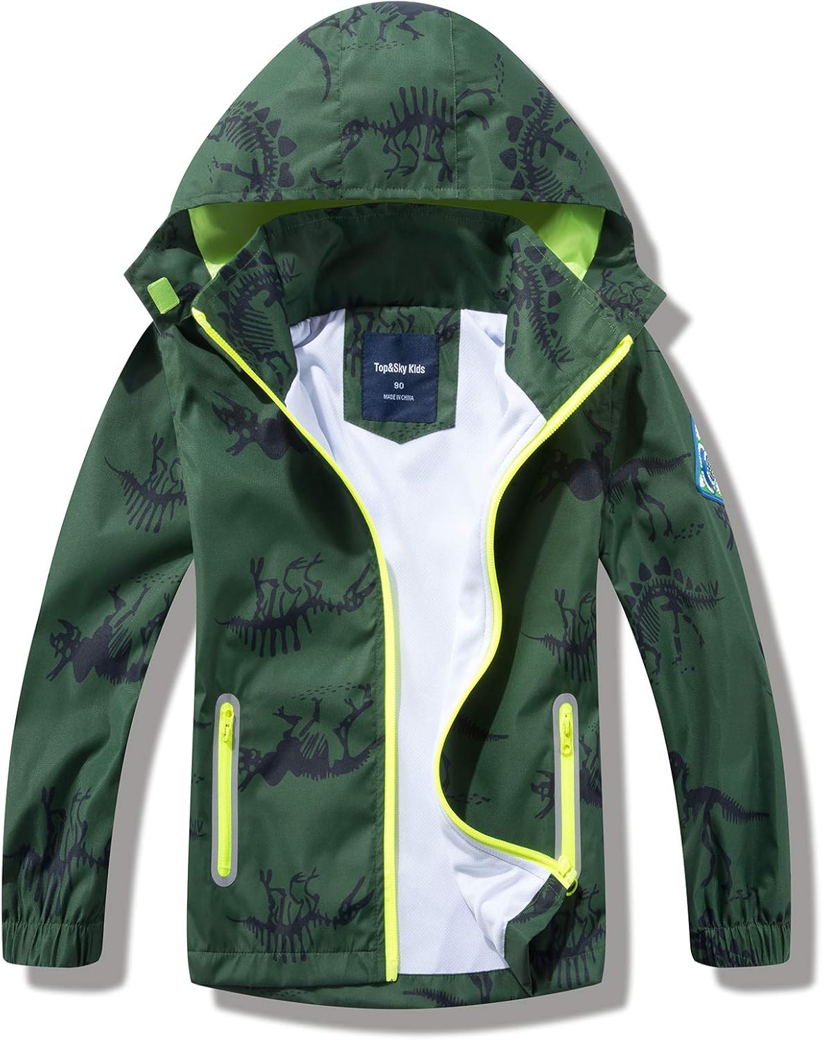 Boys Rain Jacket with Detachable Hood for Active Kids