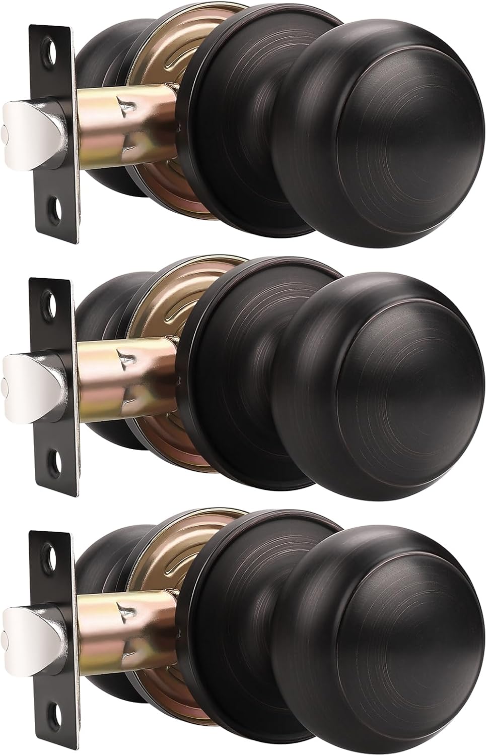 Probrico Door Knobs Interior Set in Oil Rubbed Bronze Finish