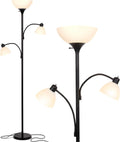 Sky Dome Double LED Floor Lamp Tall Black Pole - Super Bright Dimmable