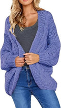 Astylish Womens Open Front Long Sleeve Chunky Knit Cardigan