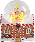 Taman Christmas Snow Globe Gingerbread Man Candy House - Musical