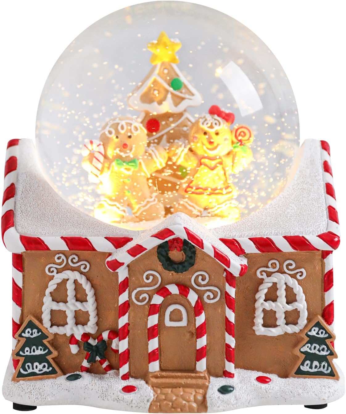 Taman Christmas Snow Globe with Gingerbread Man and Music