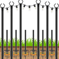 6 Pack String Light Poles 10 ft Forked Metal Outdoor Poles