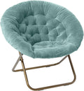 Milliard Saucer Chair for Adults Teens & Kids - Blue Faux Fur XL
