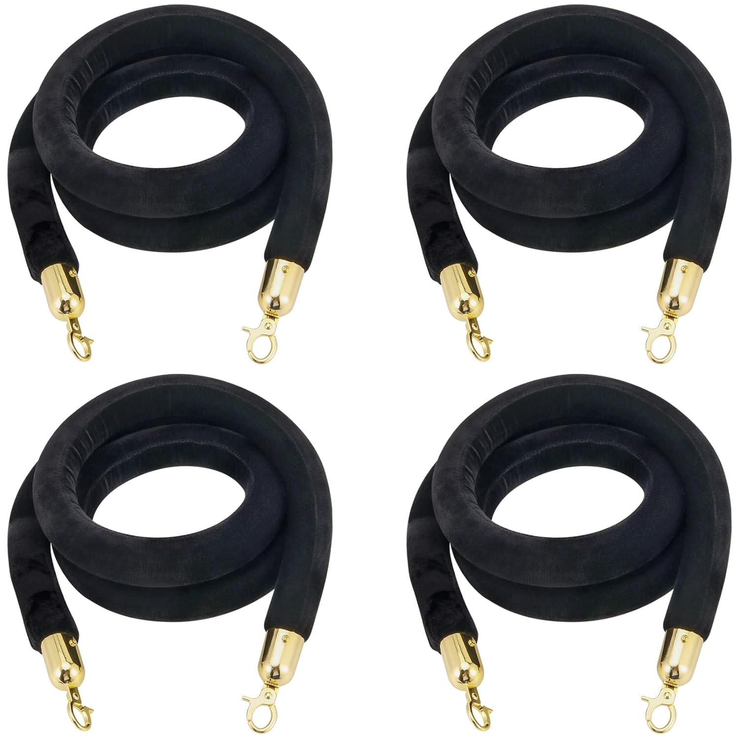 Elegant Black Velvet Stanchion Rope for Crowd Control and Decor