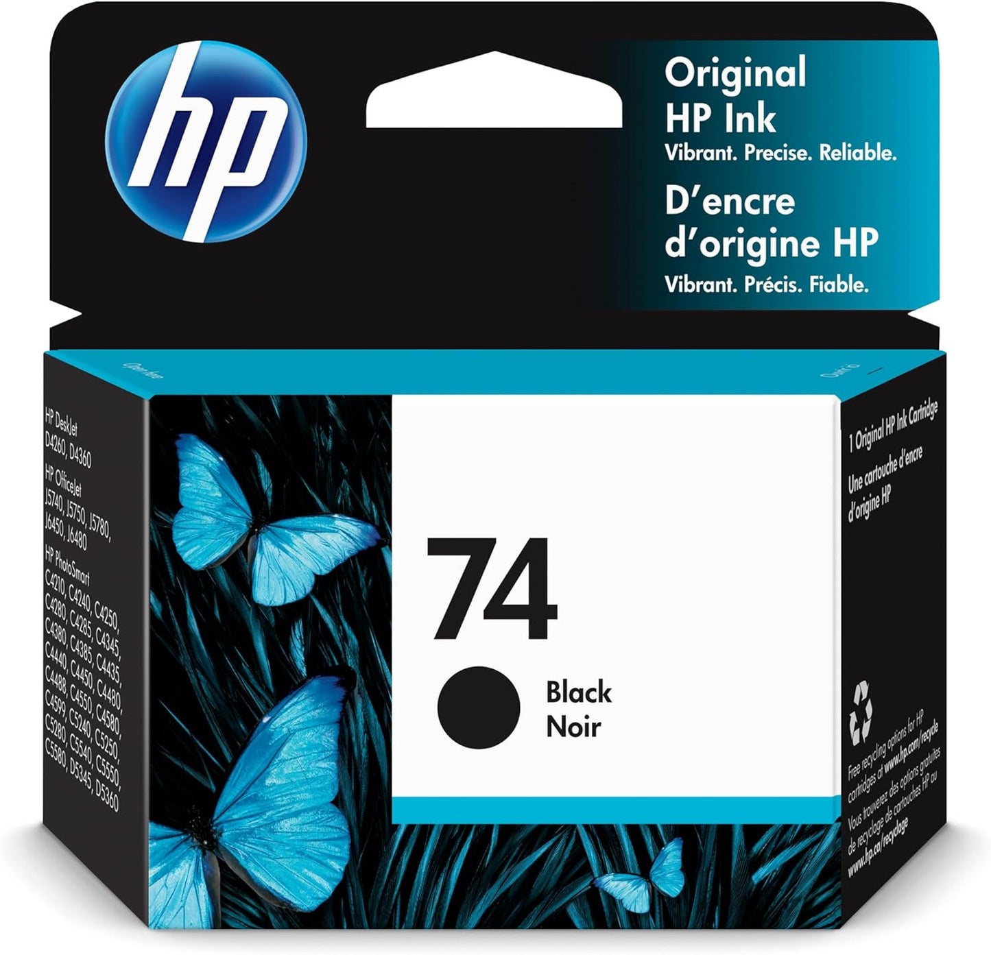 HP 74 Black Original Ink Cartridge for Reliable Printing