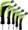 Mesh Golf 5pc Head Covers Set - Long Neck Protection for 460cc Drivers