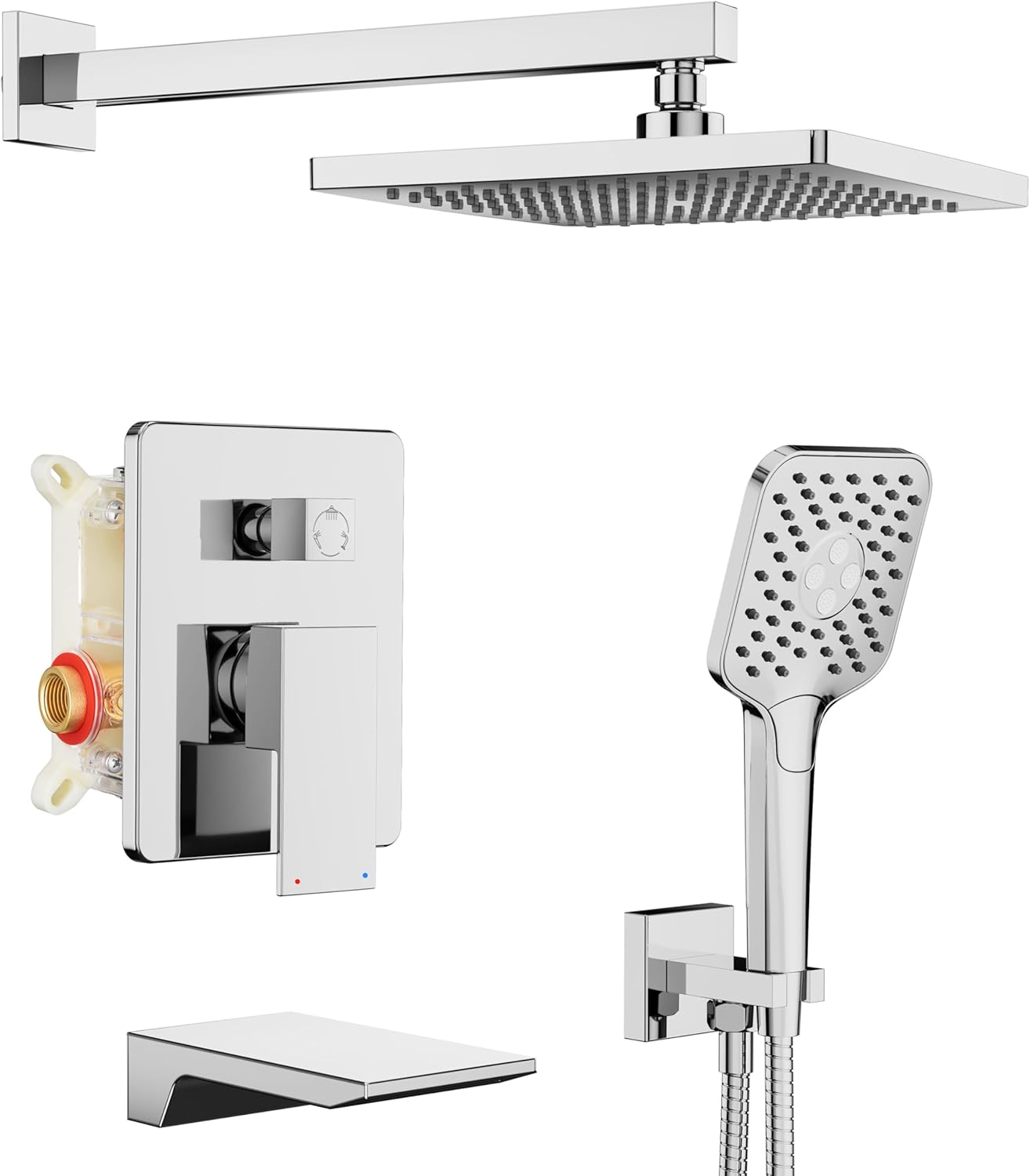 Gabrylly Shower System with High Pressure 10in Rain Shower Head