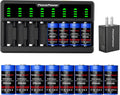 Pickle Power 123A Rechargeable Batteries with 8-Slots Charger