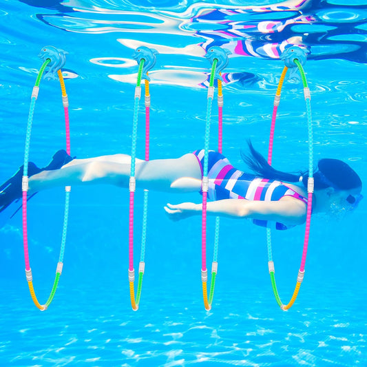 Pool Toys for Kids - 4-Pack Swim Through Rings for Fun
