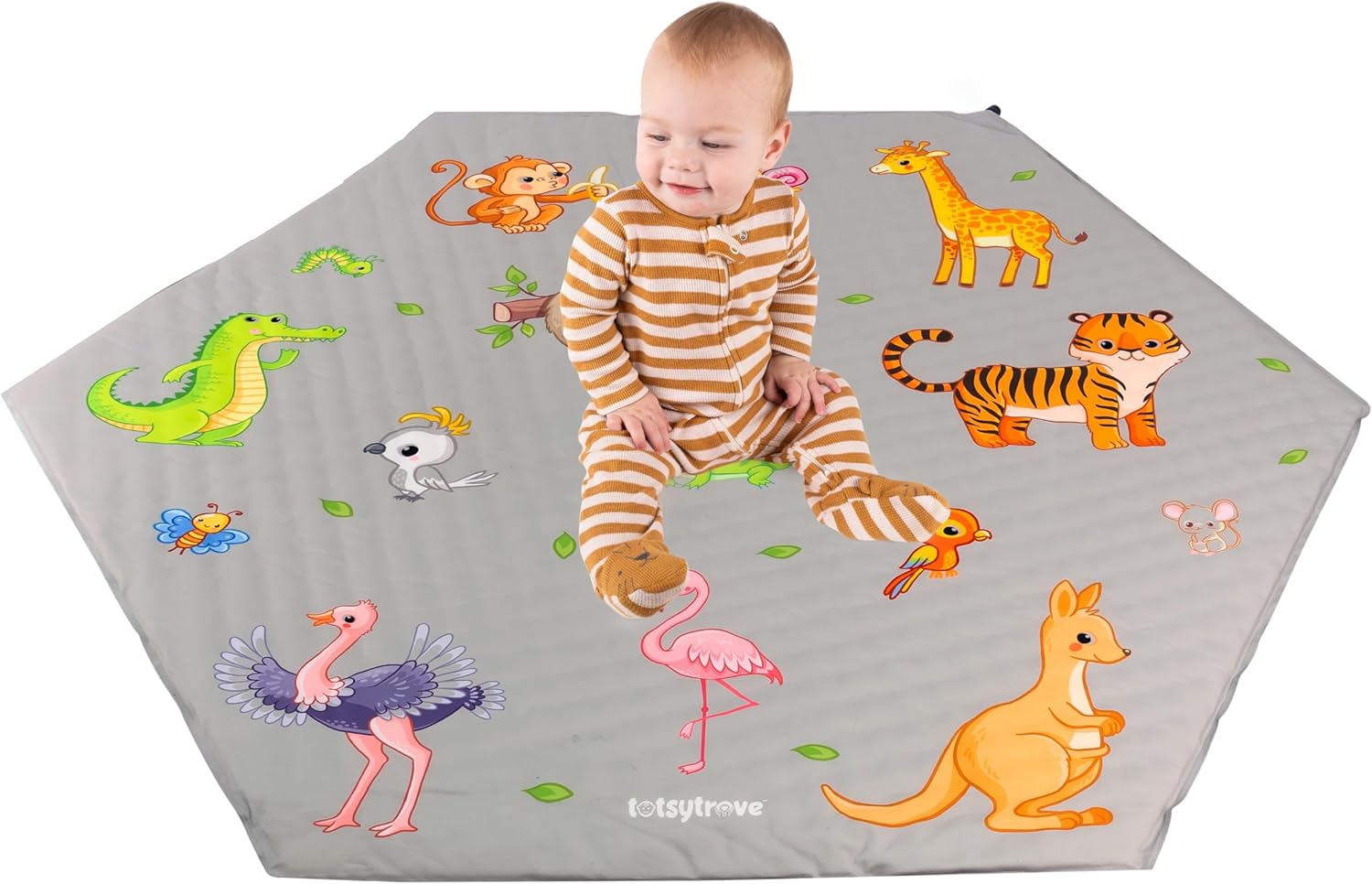 TotsyTrove Hexagon Play Mat - Non-Slip Cushioned Baby Mat