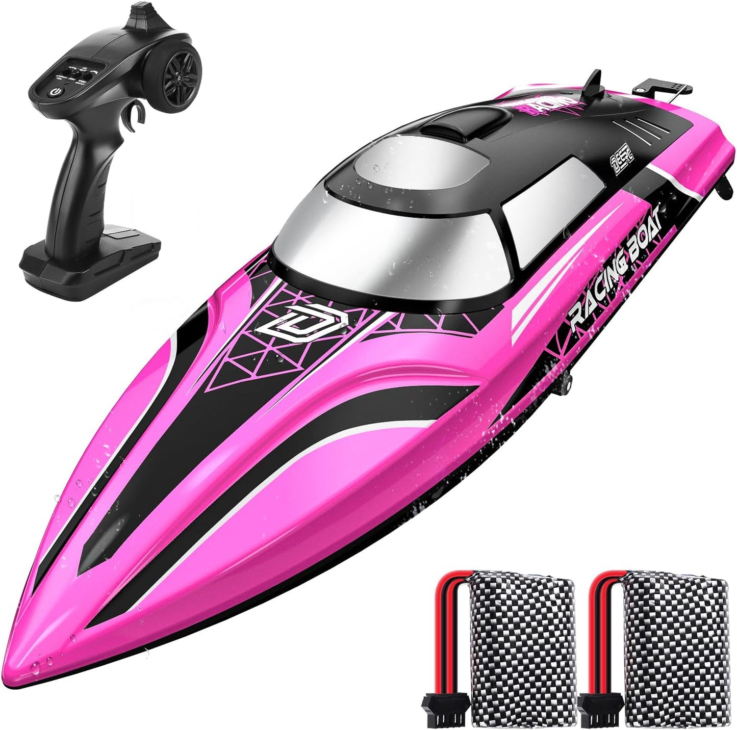 DEERC Fast RC Boat: 20+ MPH, Self Righting, 30+ Mins Playtime