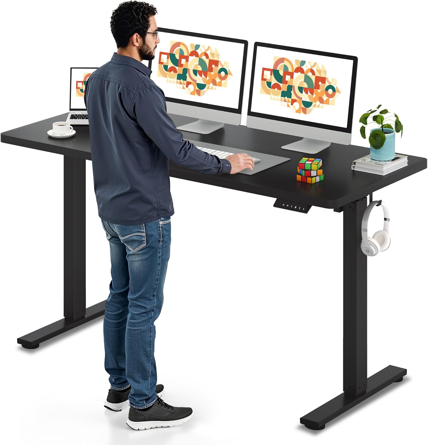 Electric Standing Desk 60 x 24 Inches for Home Office Use