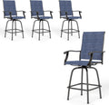 PHI VILLA Outdoor Swivel Bar Stools Set of 4 - Comfortable 30 in Patio