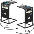CADUKE Set of 2 C-Shaped End Tables with Charging Station - Stylish & Space-Saving