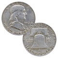 USA $1 Face 90% Silver Franklin Half Dollar Coin Set of 2 - Circulated