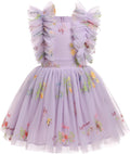 Girls Birthday Party Dress Butterfly Daisy Polka Dots Embroidered