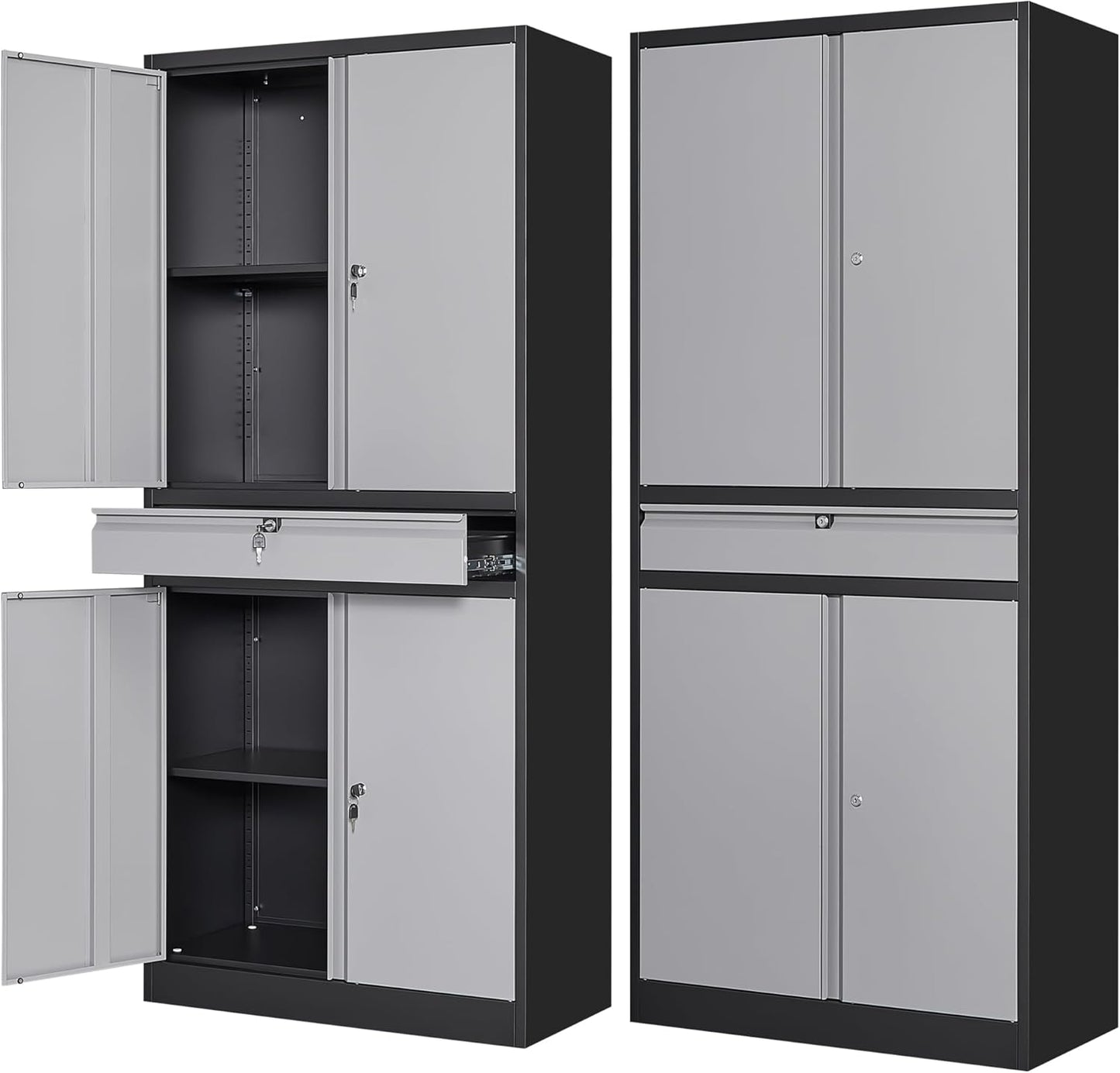 Letaya Metal Garage Storage Cabinet with Drawer for Home Use