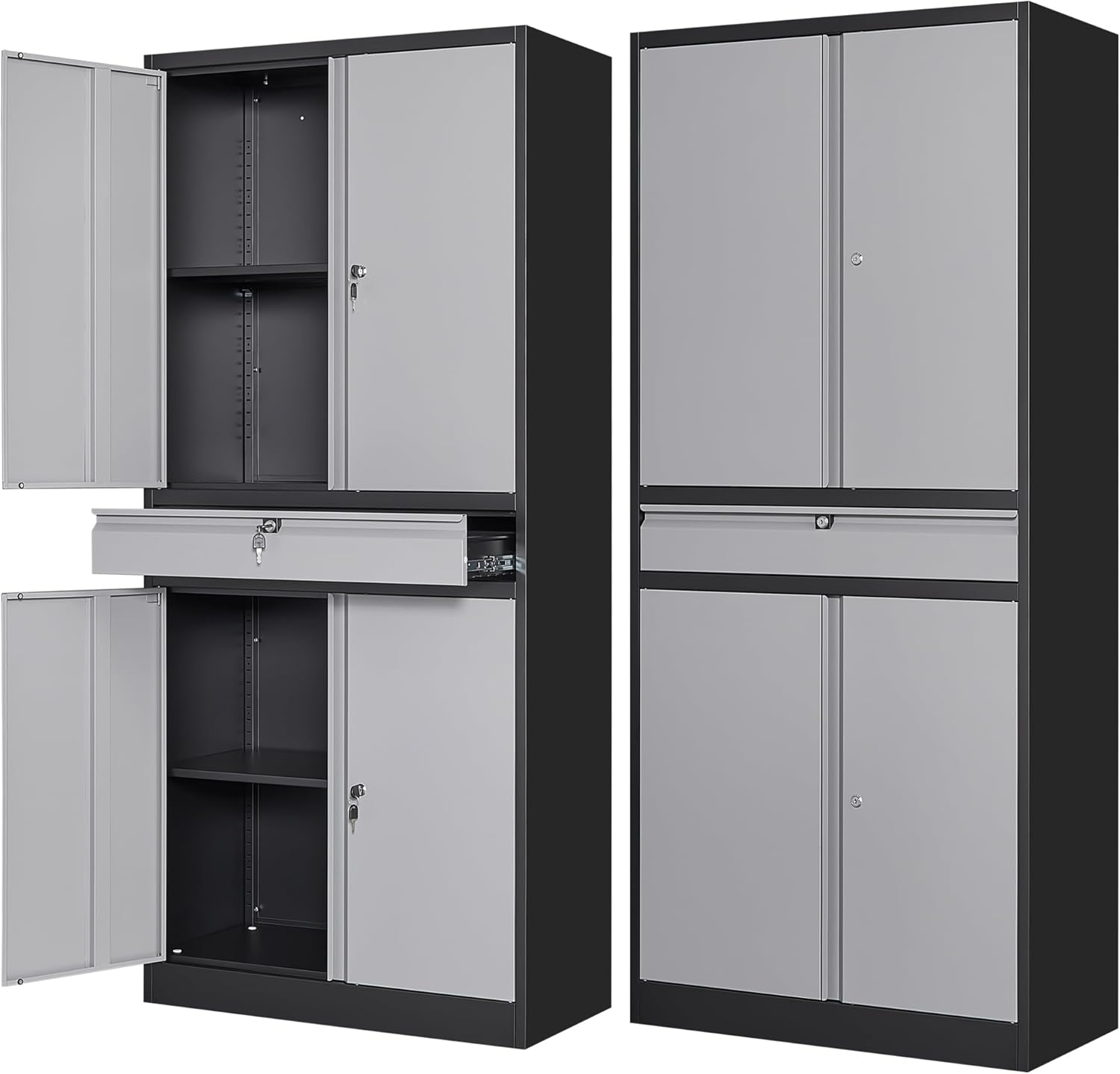Letaya Metal Garage Storage Cabinet with Drawer for Home Use