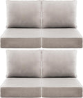 Luxury 6 in Outdoor Cushions 24x24x6 Seat Set of 4 - Thick Support
