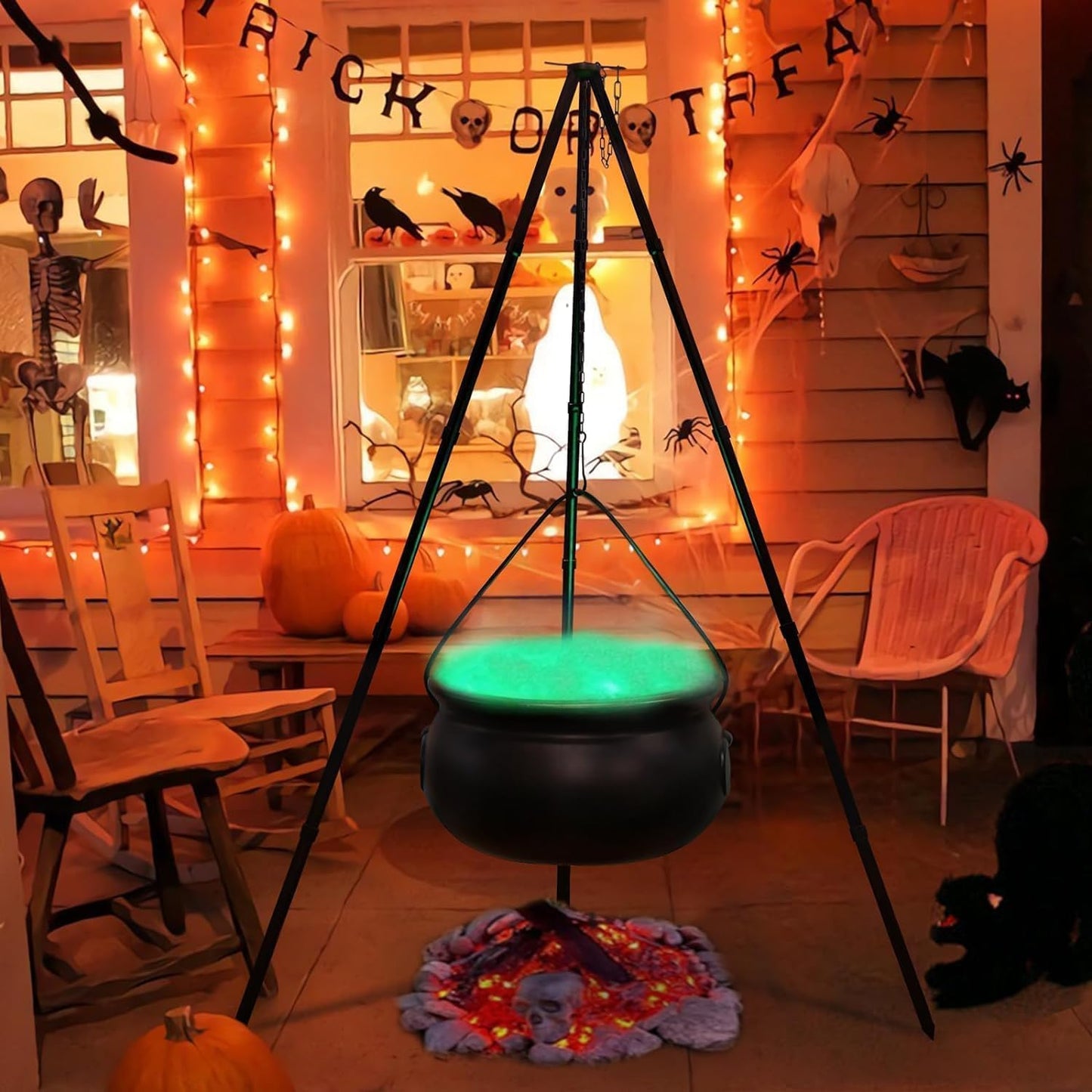 Large Witches Cauldron with Lights for Halloween Outdoor Decor
