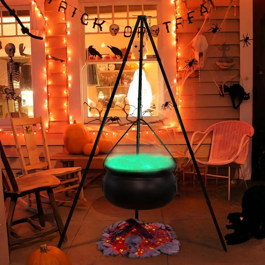 Large Witches Cauldron with Lights for Halloween Outdoor Decor