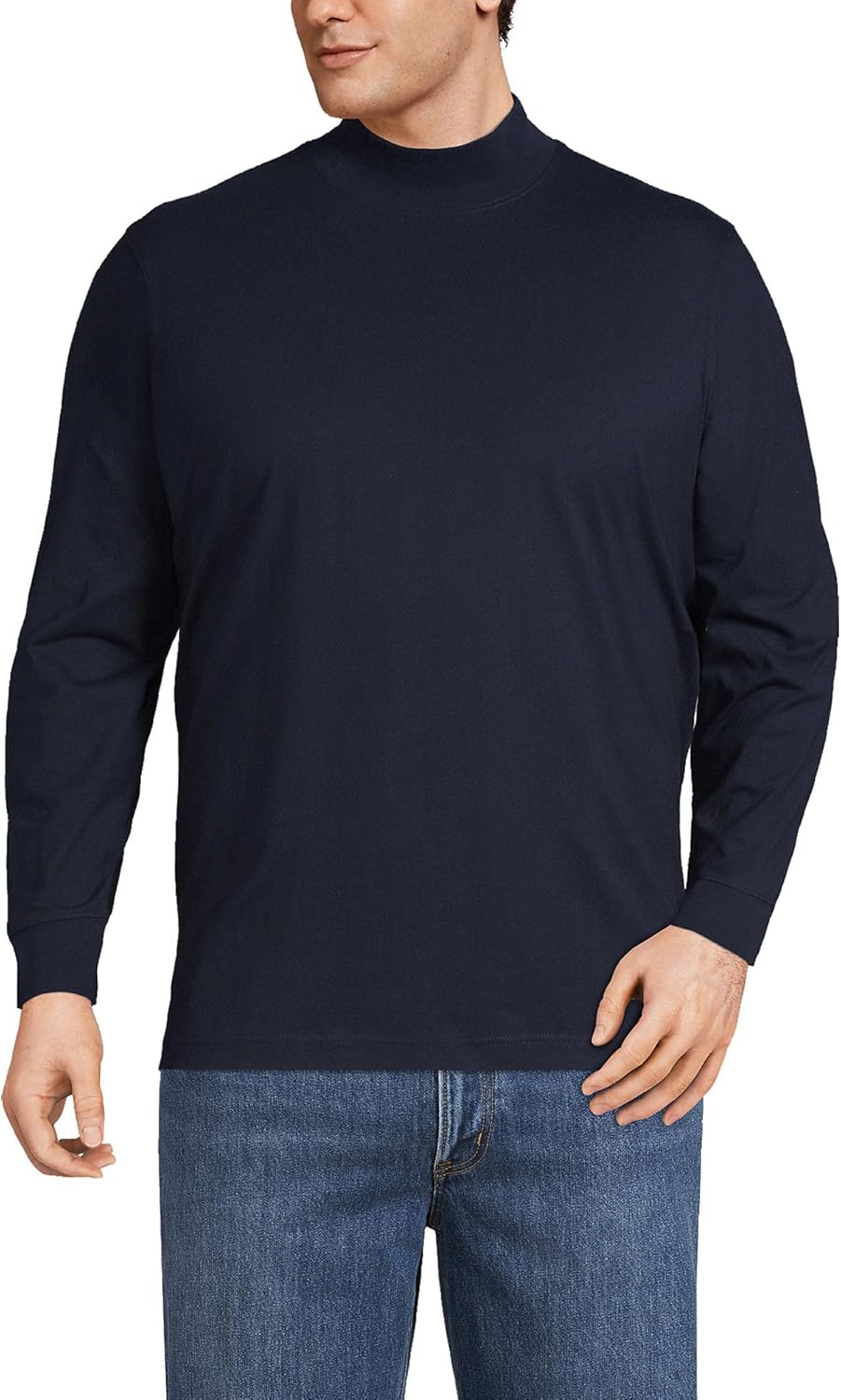 Lands' End Men's Super-T Cotton-Blend Mock Turtleneck Shirt Review
