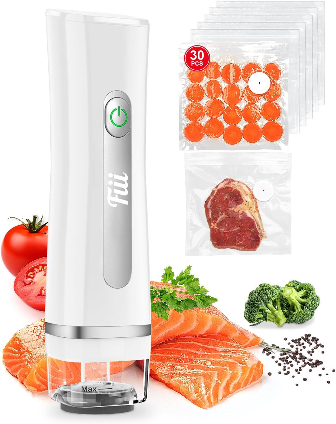 Fiii Vacuum Sealer with 30 Reusable Bags for Food Storage