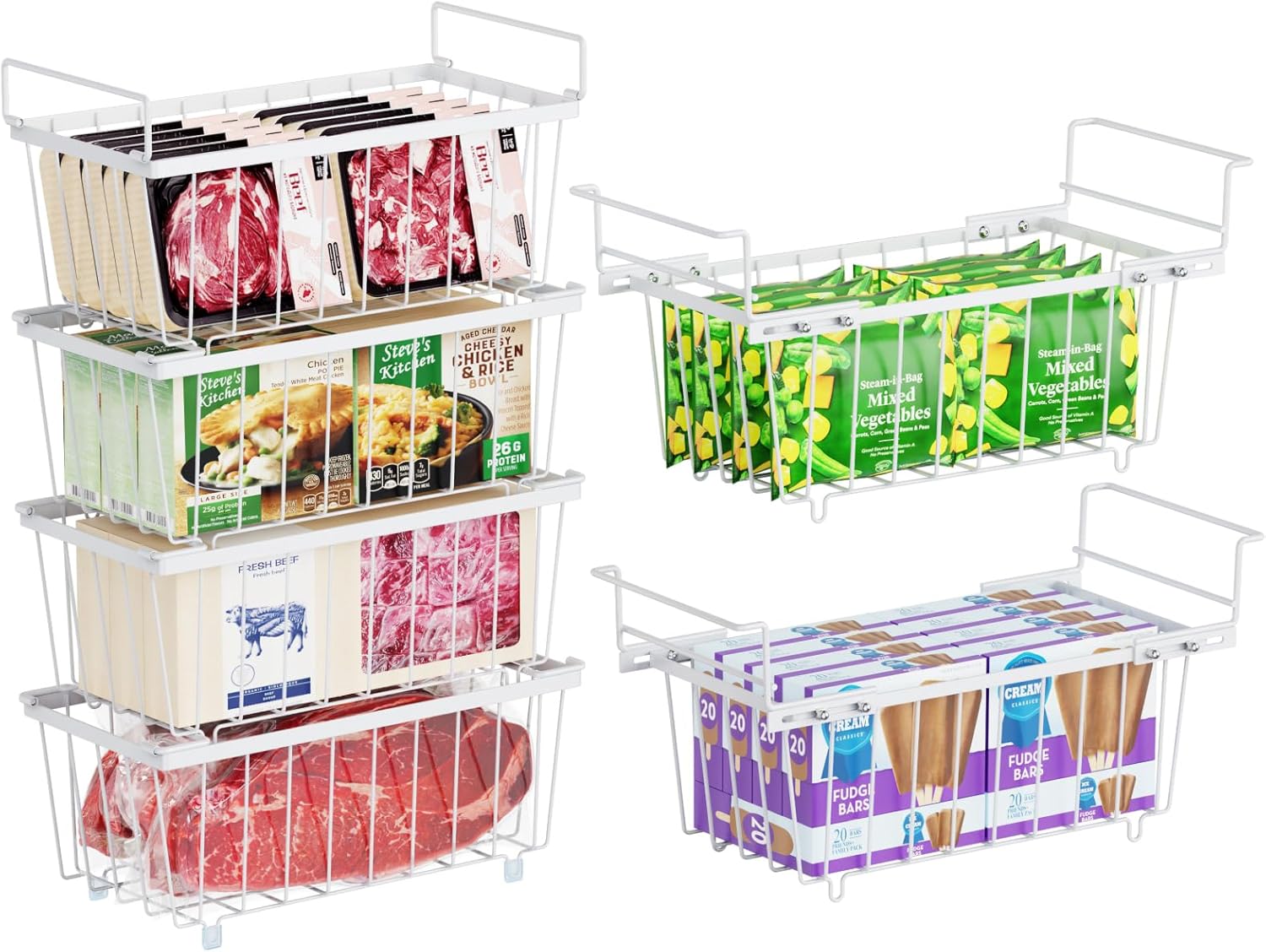 iSPECLE Deep Freezer Organizer Bins for Efficient Storage