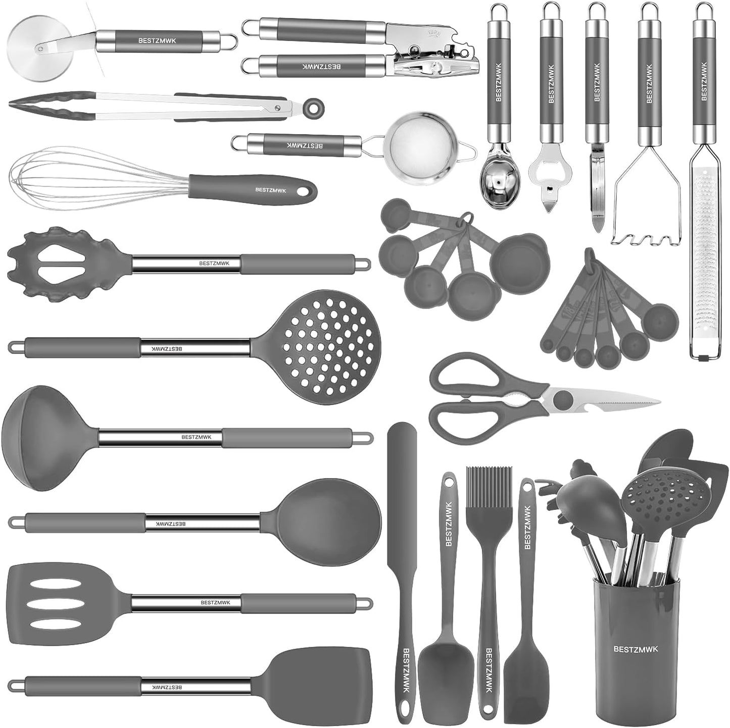 Kitchen Utensils Set - 32pcs Non-Stick Silicone Cooking Tools