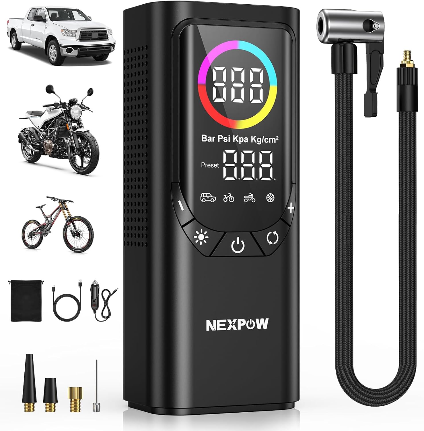 NEXPOW 150PSI Portable Air Compressor - Inflate Anywhere!
