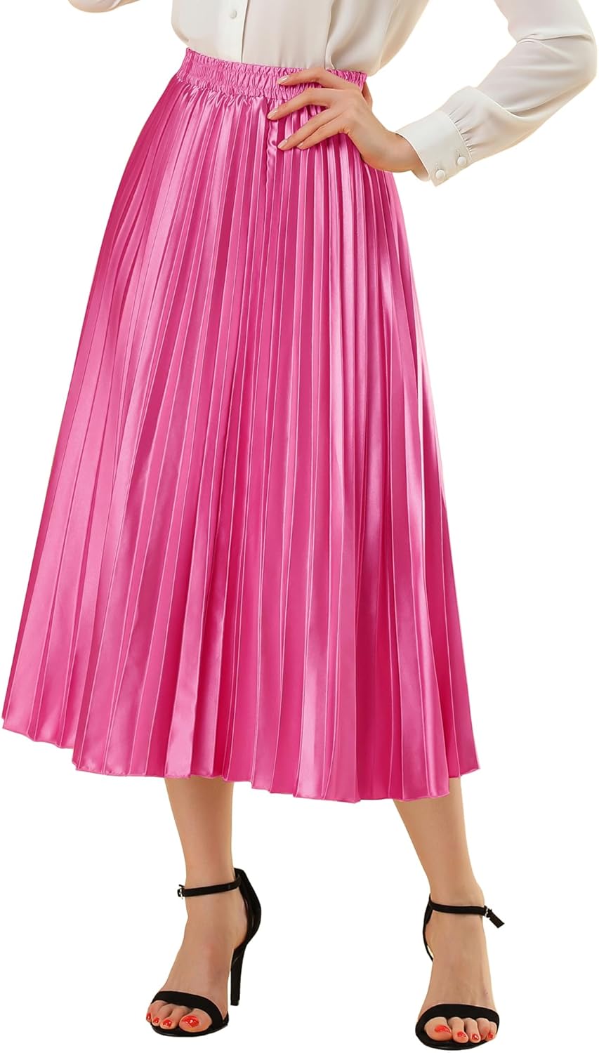 Allegra K Women Pleated Skirt Midi Length for Stylish Parties