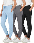 Girls' Lounge Joggers 3 Pack - Soft Athletic Performance Sweatpants be