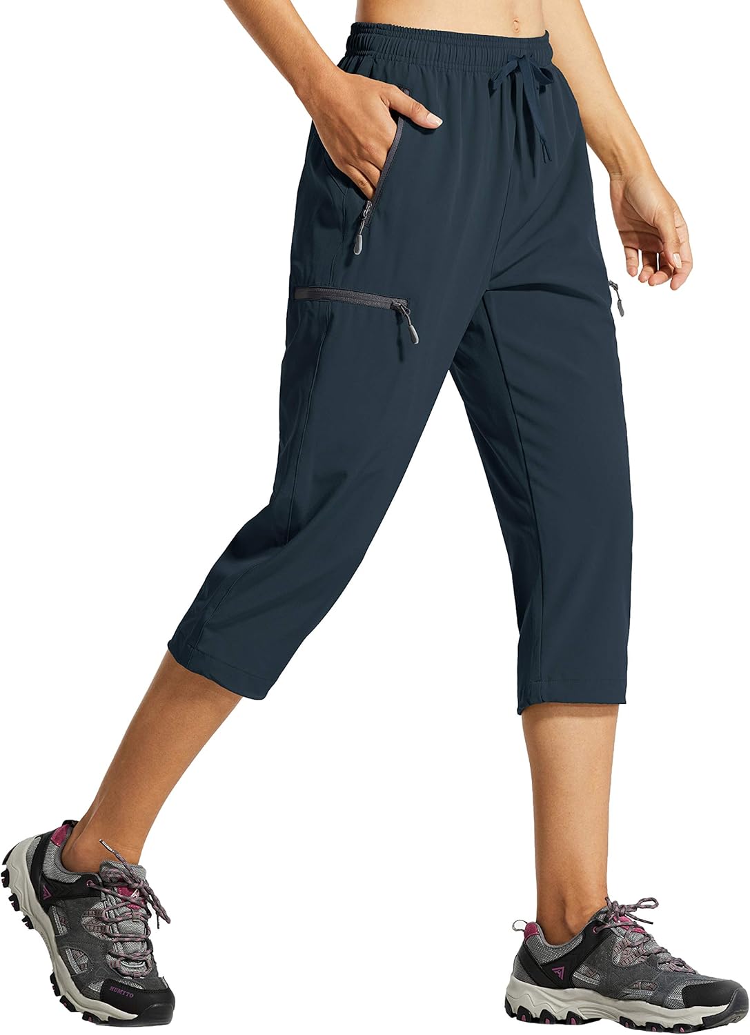 Libin Women's Capri Pants Lightweight Quick Dry Cargo Hiking Capris