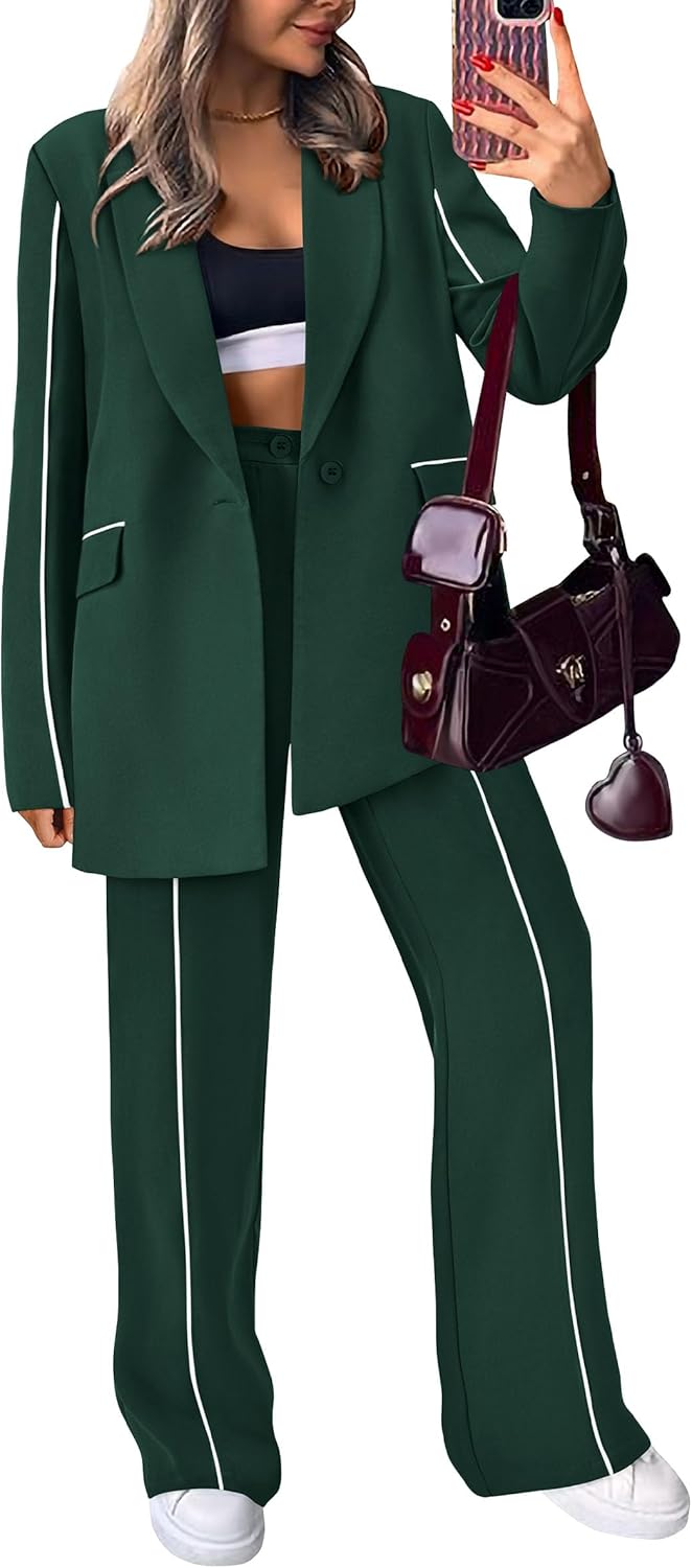 PRETTYGARDEN Women's 2 Piece Blazer Outfits for Business Casual