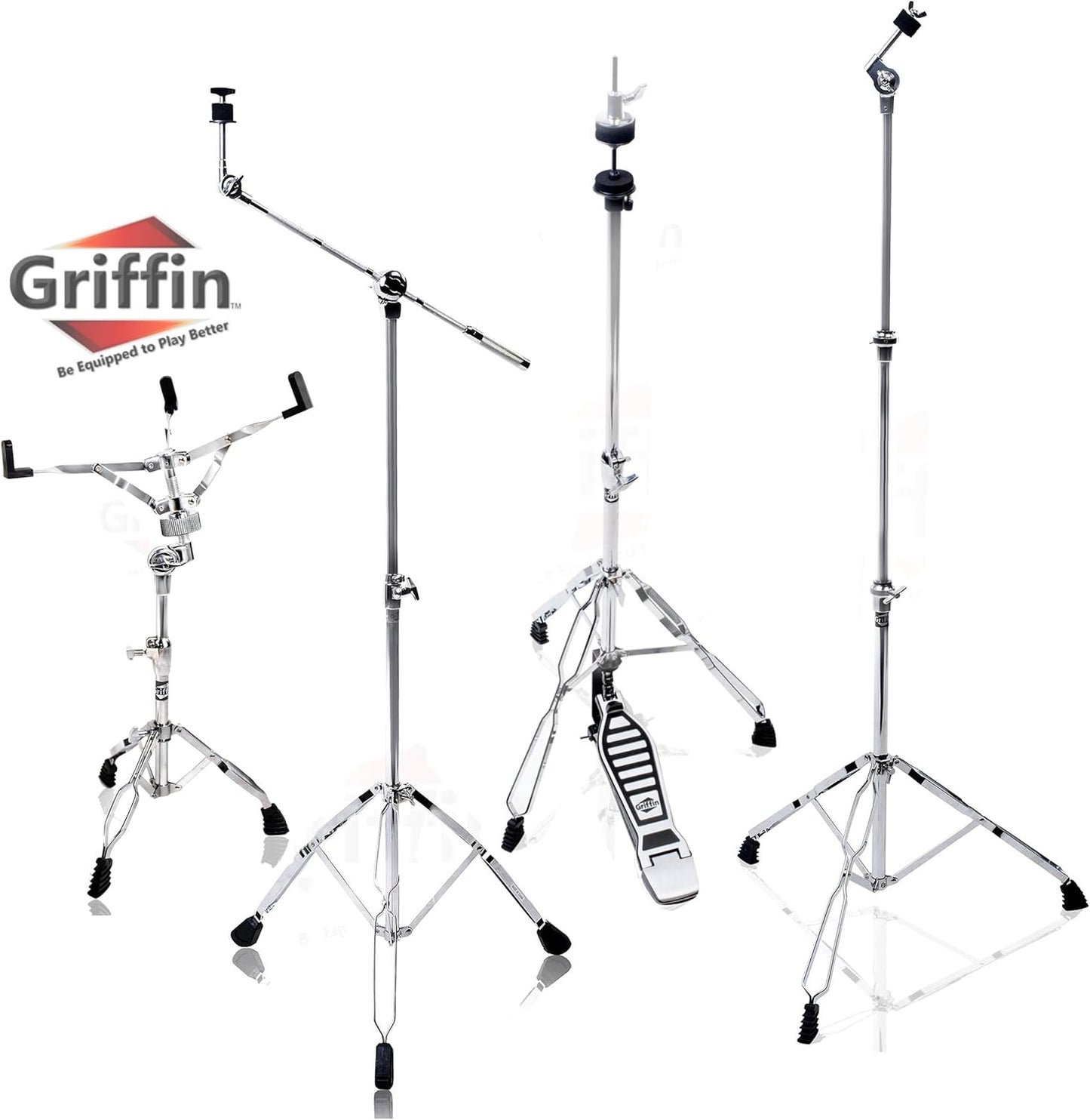 GRIFFIN 4 Piece Drum Hardware Pack for Every Drummer's Needs