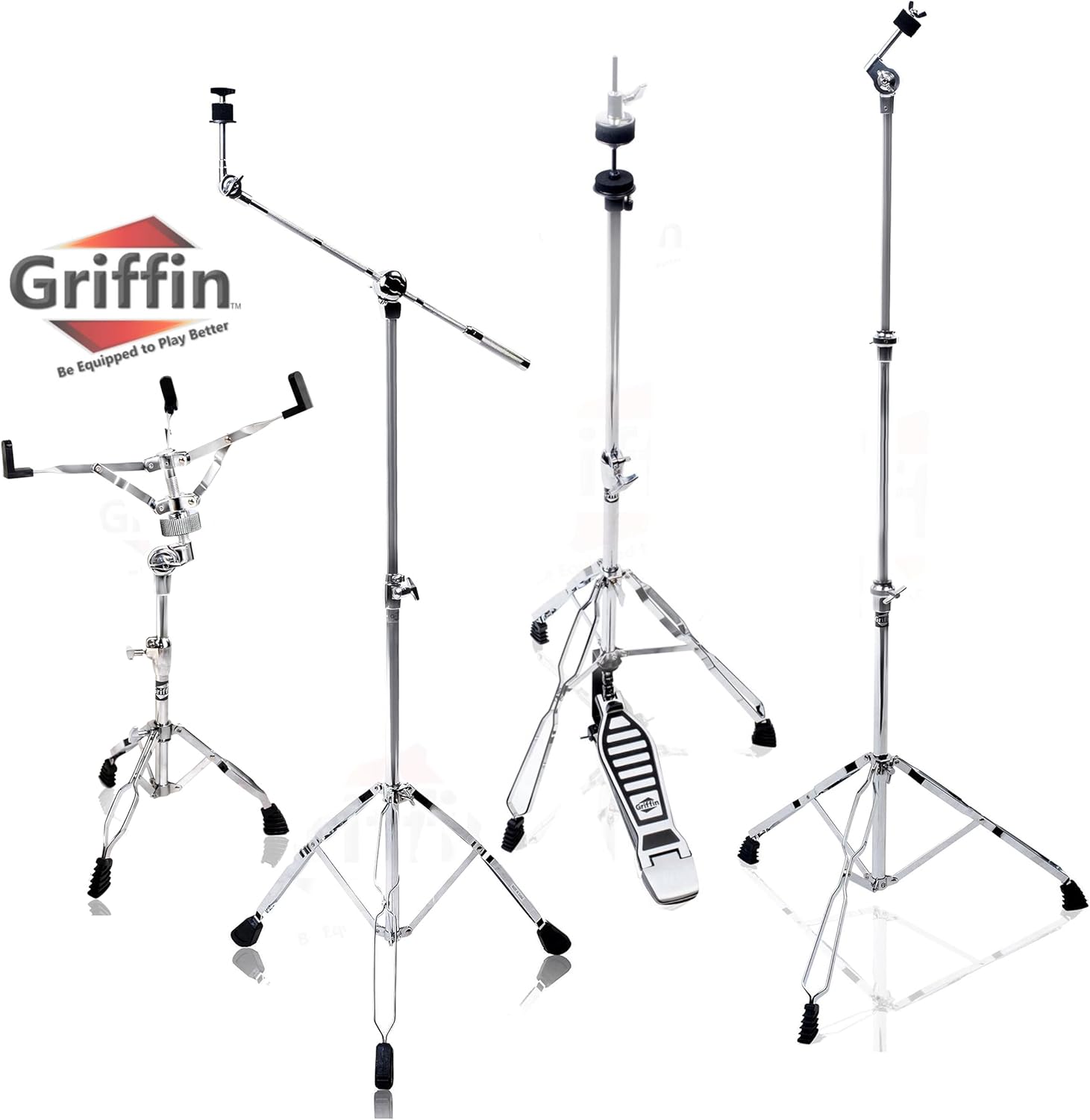 GRIFFIN 4 Piece Drum Hardware Pack for Every Drummer's Needs