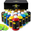 Magicfly Acrylic Paint 12 Colours 473ml Bottles - Value Set