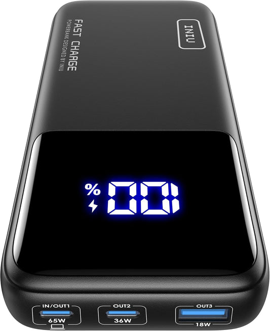 INIU 65W Laptop Power Bank | Fast Charging External Battery