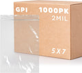 5 x 7 in 2Mil Clear Reclosable Zip Bags - Case of 1,000 GPI