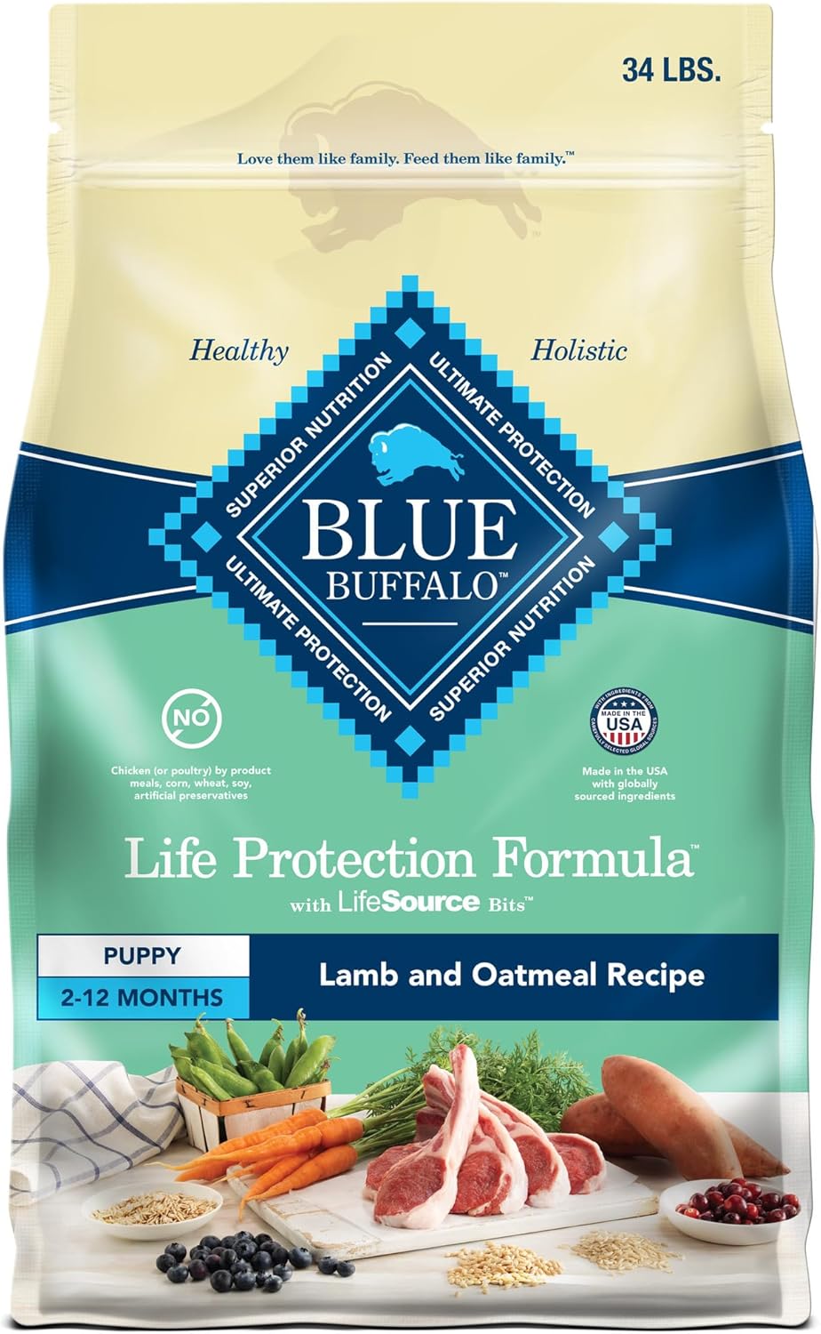 Blue Buffalo Life Protection Puppy Dry Dog Food with Lamb & Oatmeal