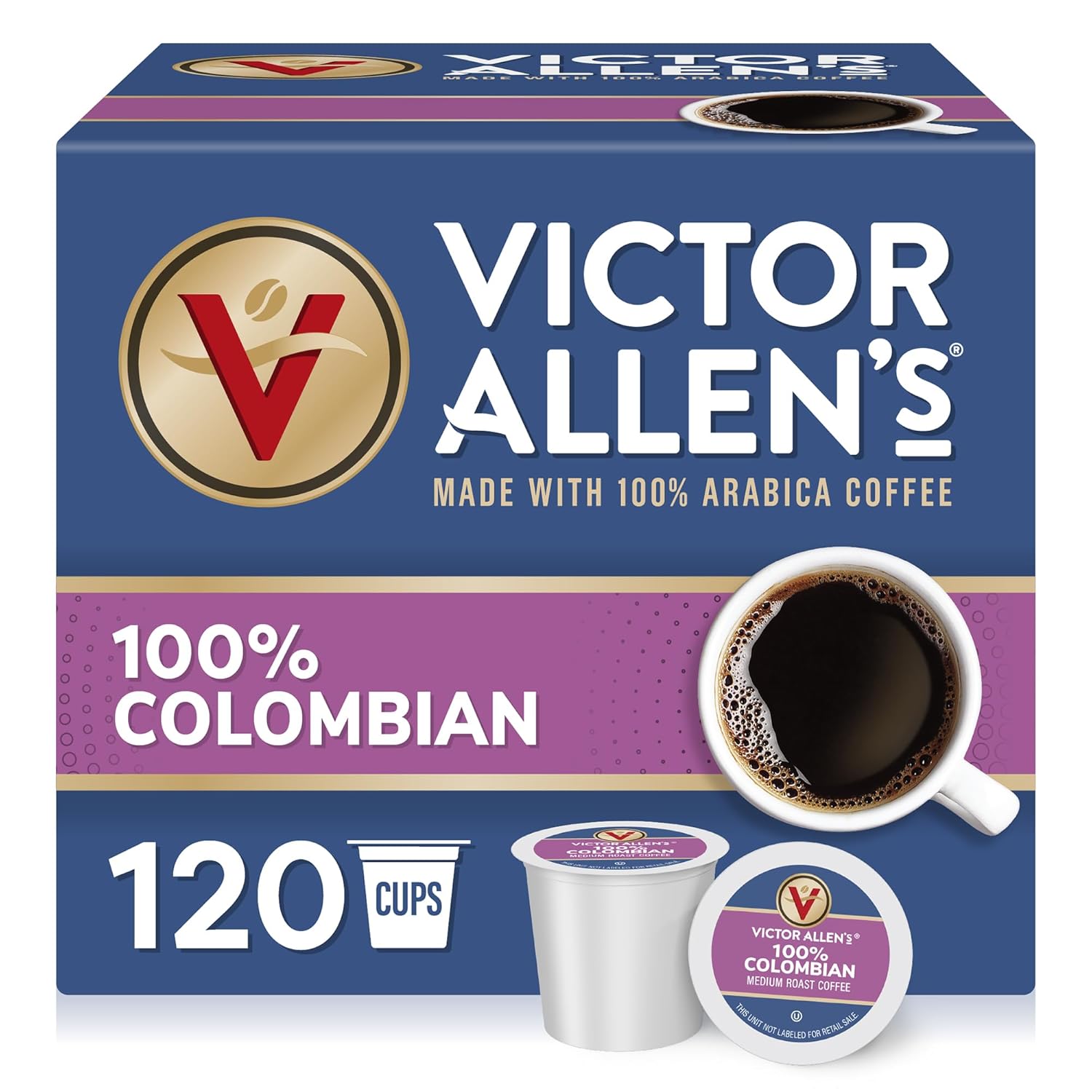 Victor Allen's Coffee 100% Colombian Medium Roast Pods - 120 Count