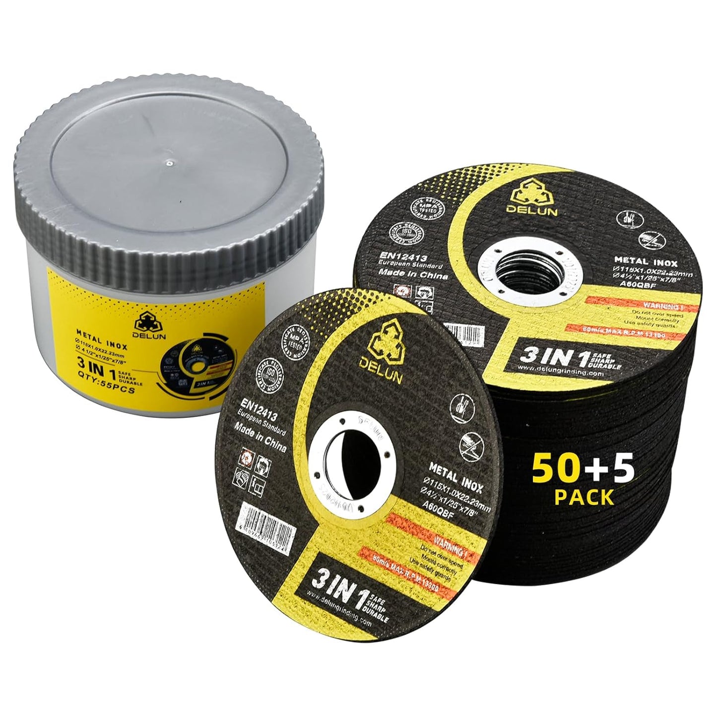 DELUN 4.5 Thin Metal Cutting Wheel 55 Pack - Fast & Professional Results
